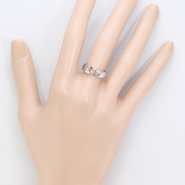 K18 18金 WG ホワイトゴールド リング 指輪 9号 ダイヤ 0.03 ジュエリー