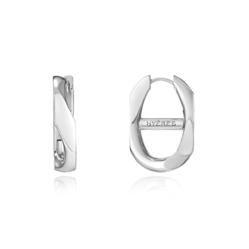 HYERES LOR] Heriter silver curve emblem earring S ピアス