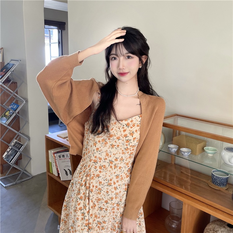 セットアップ レディース ワンピース カーディガン 韓国 キャミワンピ ロング ロング丈 ノースリーブ Vネック フレア Aライン かわいい 大人可愛い きれいめ カジュアル エレガント フェミニン