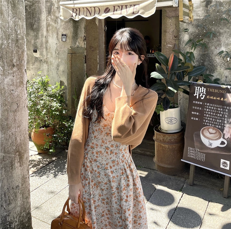 セットアップ レディース ワンピース カーディガン 韓国 キャミワンピ ロング ロング丈 ノースリーブ Vネック フレア Aライン かわいい 大人可愛い きれいめ カジュアル エレガント フェミニン