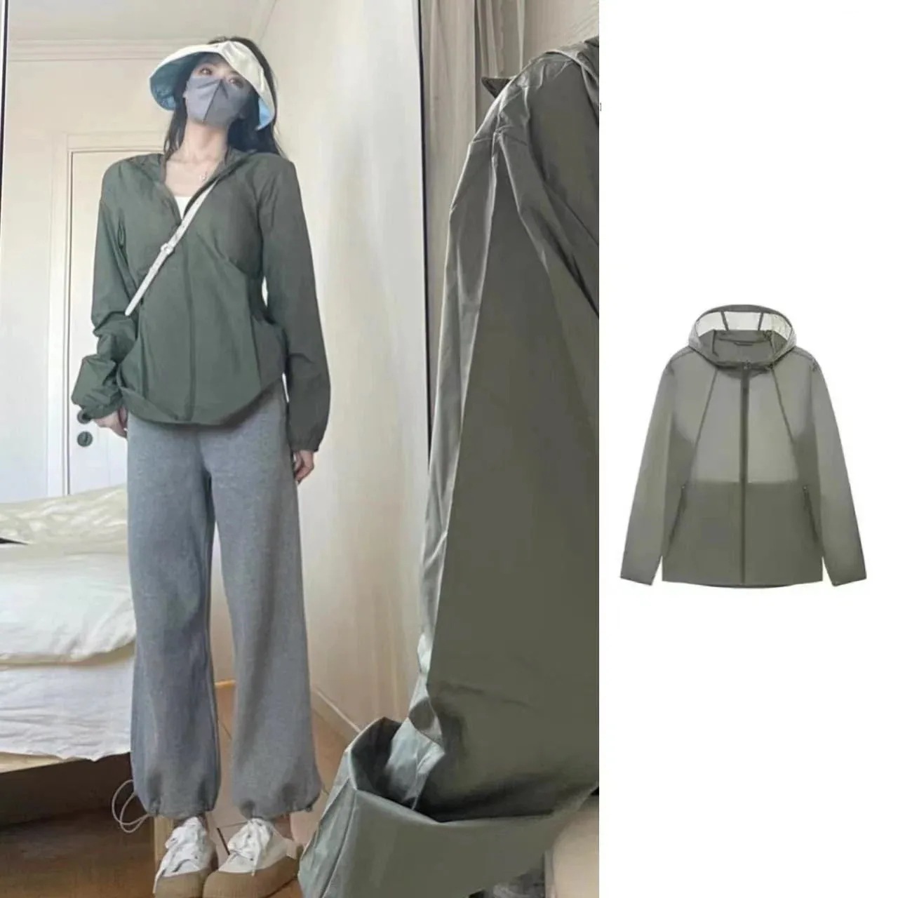 UVカット特集 ジャケット 日焼け防止ウェア 2025新作 アイスシルク通気速乾超薄型UVカットキャップ 日焼け止 韓国ファッション