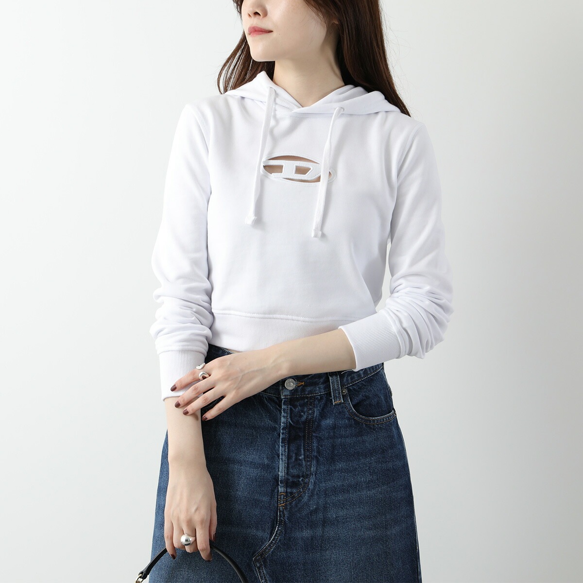 DIESEL ディーゼル フーディ F-SLIMMY-HOOD-OD A15714 0GRAC レディース スウェット パーカー オーバルD ロゴ カラー2色 DIESEL ディーゼル フーディ F-SLIMMY-HOOD-OD A15714 0GRAC レディース スウェット パーカー オーバルD ロゴ カラー2色