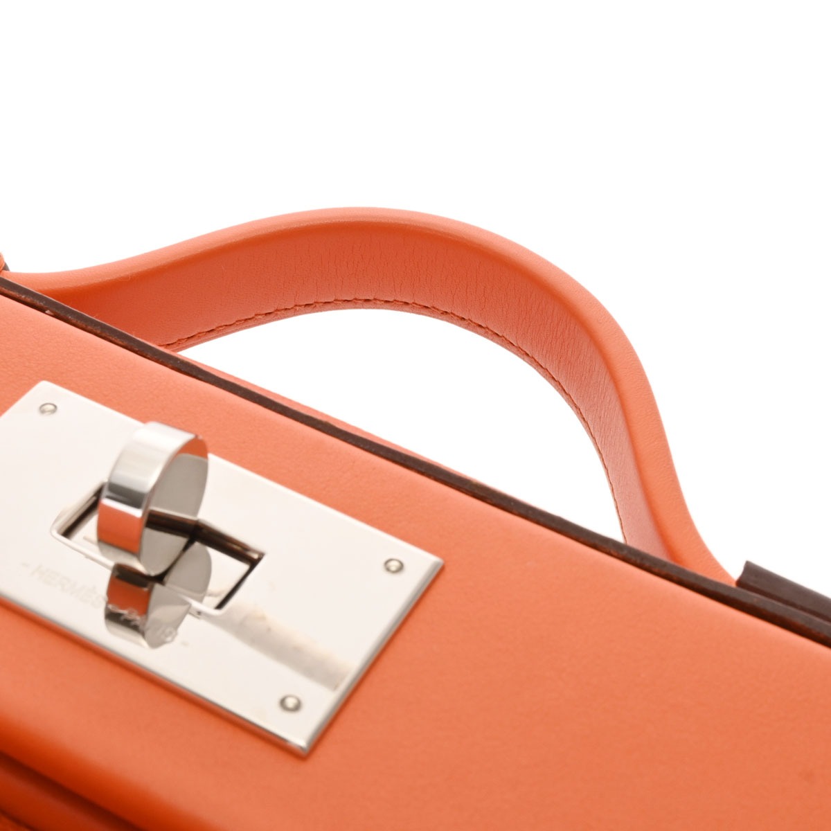 ヴァンキャトル ミニ オレンジ U刻印(2022年頃) レディース エバーカラー スイフト ハンドバッグ ABランク 中古 銀蔵