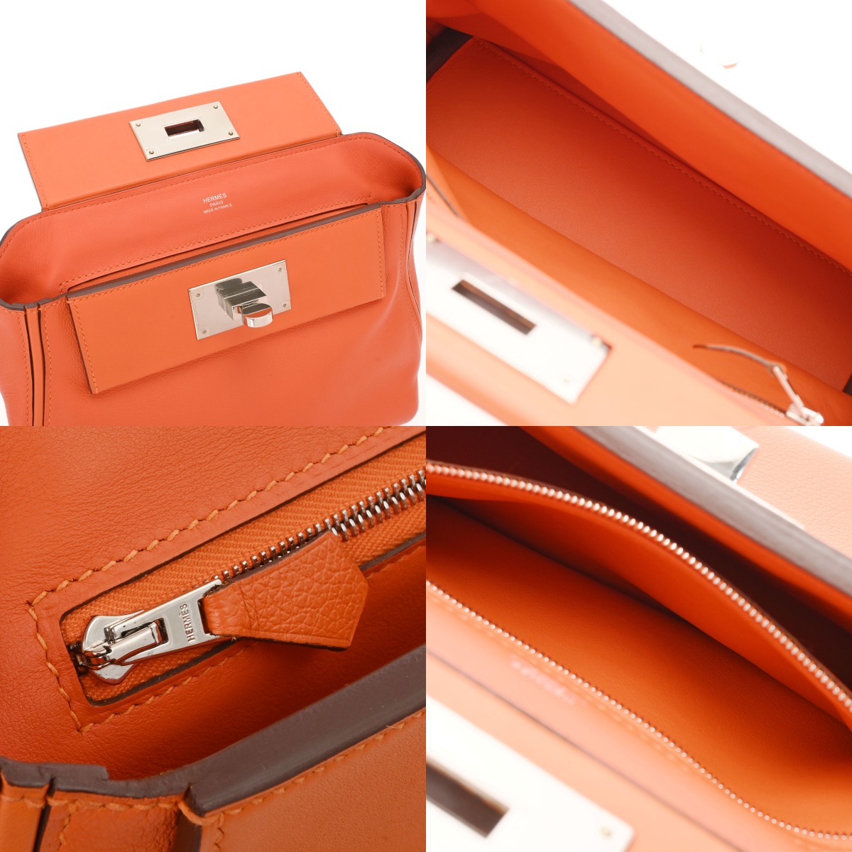 ヴァンキャトル ミニ オレンジ U刻印(2022年頃) レディース エバーカラー スイフト ハンドバッグ ABランク 中古 銀蔵