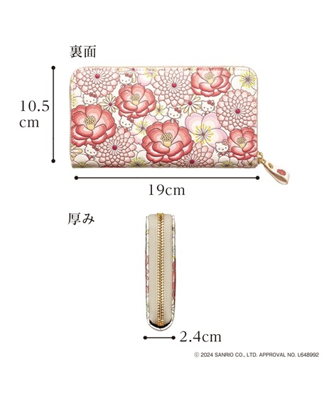 Qoo10 ニッセン ハローキティ花あそび 浅草文庫長 長財布