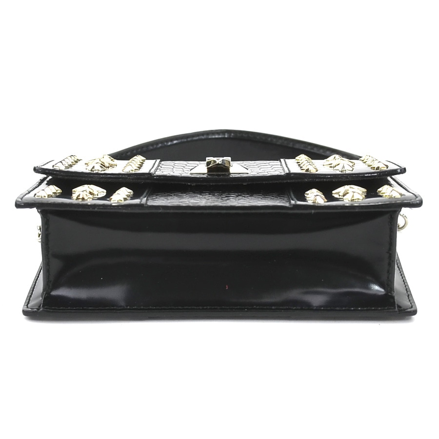 ジミーチュウ JIMMY CHOO ショルダーバッグ 型押しレザー/メタル ブラック シルバー レディース r10455k mulan778.net