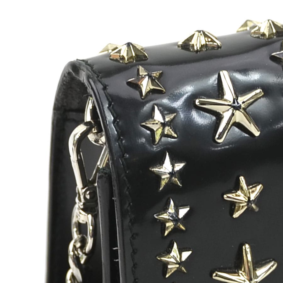 ジミーチュウ JIMMY CHOO ショルダーバッグ 型押しレザー/メタル ブラック シルバー レディース r10455k mulan778.net
