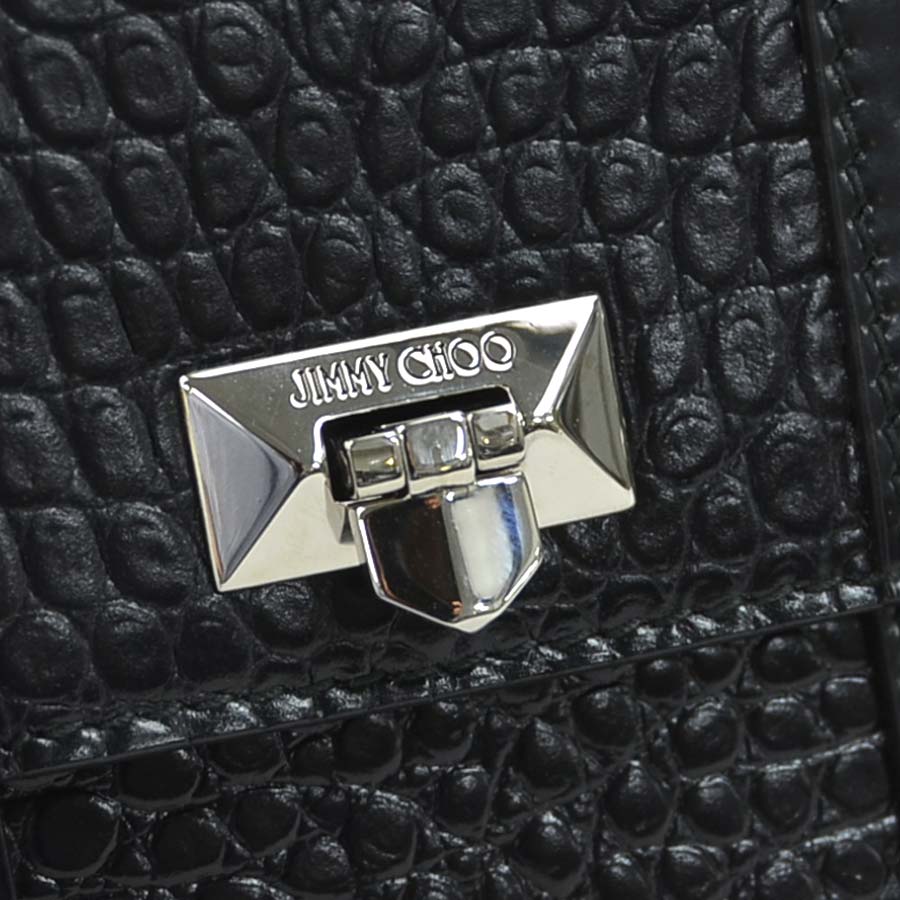 ジミーチュウ JIMMY CHOO ショルダーバッグ 型押しレザー/メタル ブラック シルバー レディース r10455k mulan778.net