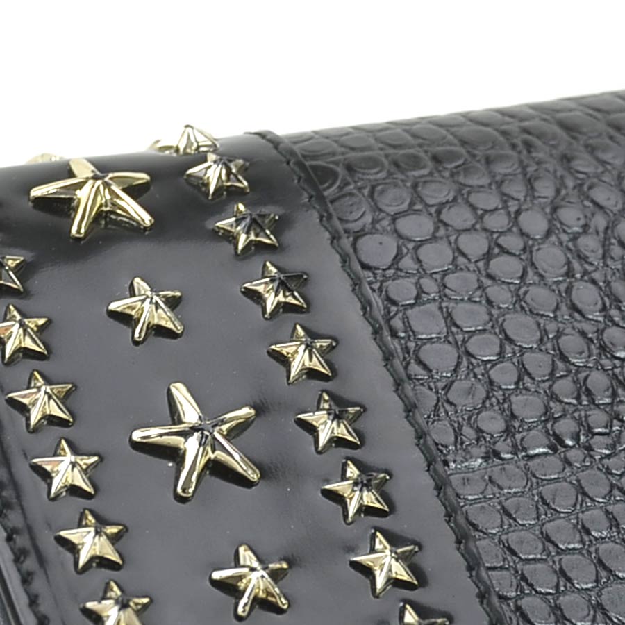 ジミーチュウ JIMMY CHOO ショルダーバッグ 型押しレザー/メタル ブラック シルバー レディース r10455k mulan778.net