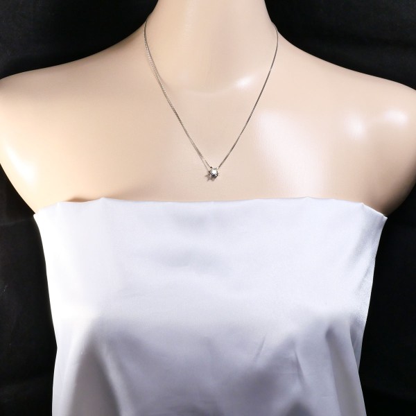 PT PT850 ネックレス ダイヤ 0.34 鑑定書 約43cm ジュエリー 中古