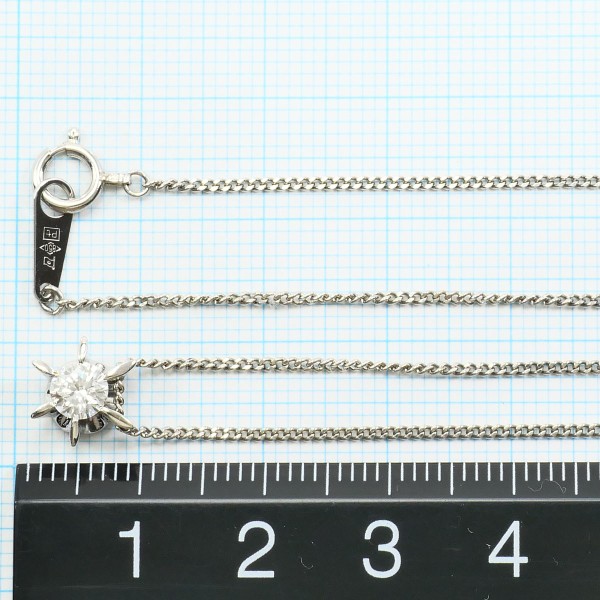 PT PT850 ネックレス ダイヤ 0.34 鑑定書 約43cm ジュエリー 中古