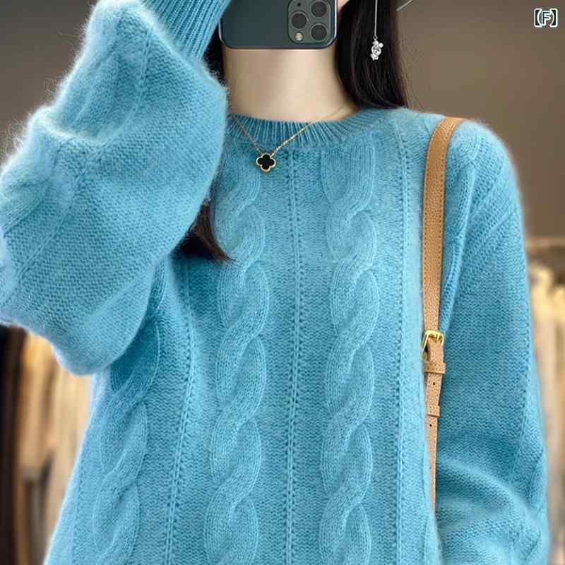 セーター レディース 秋冬 トップス ウール ニット ラウンドネック カジュアル プルオーバー 暖かい 長袖 シンプル おしゃれ 大きいサイズ 青 緑 白 セーター レディース 秋冬 トップス ウール ニット ラウンドネック カジュアル プルオーバー 暖かい 長袖 シンプル おしゃれ 大きいサイズ 青 緑 白