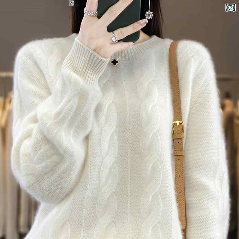 セーター レディース 秋冬 トップス ウール ニット ラウンドネック カジュアル プルオーバー 暖かい 長袖 シンプル おしゃれ 大きいサイズ 青 緑 白 セーター レディース 秋冬 トップス ウール ニット ラウンドネック カジュアル プルオーバー 暖かい 長袖 シンプル おしゃれ 大きいサイズ 青 緑 白