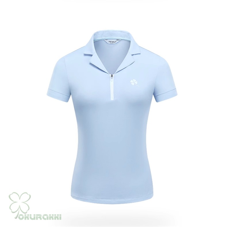 新品PXGゴルフウェアレディースポロシャツ 半袖ラントブルー