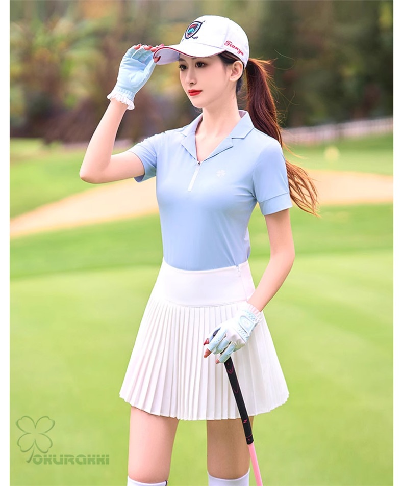 ゴルフ 半袖ポロシャツ ゴルフウェア 通気速幹 ストレッチ シャツ レディース ポロシャツ 春夏新作モデル2506gfshirt11