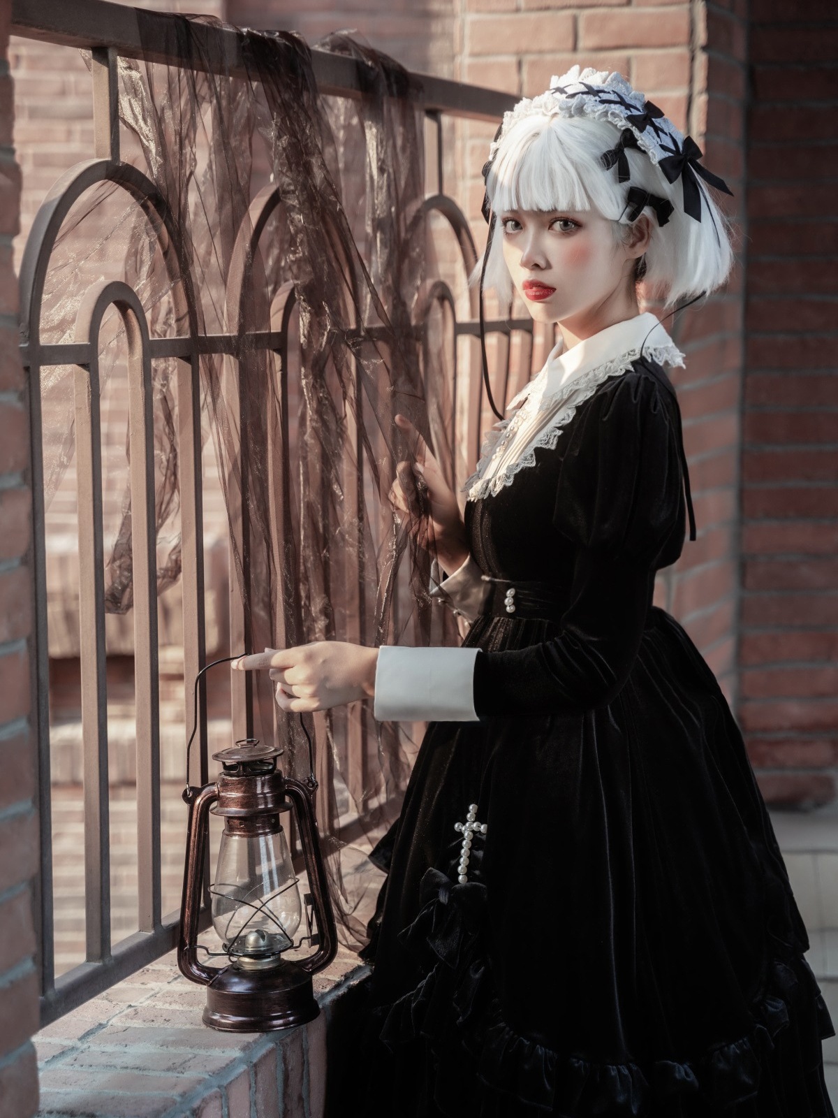 lolita地雷パーカーロリータ ワンピース ゴスロリドレス/クロス賛美歌/ゴシック長袖ロリータドレス