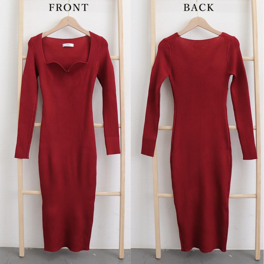 秋冬 ペンタゴンネック ニットワンピース 秋冬 ペンタゴンネック ニットワンピース