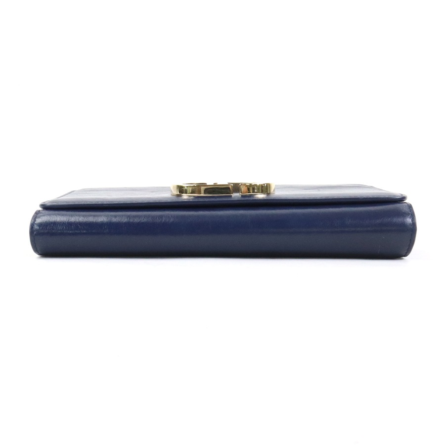 クリスチャンディオール Christian Dior ショルダーウォレット 30モンテーニュ レザー ネイビー レディース 99731g