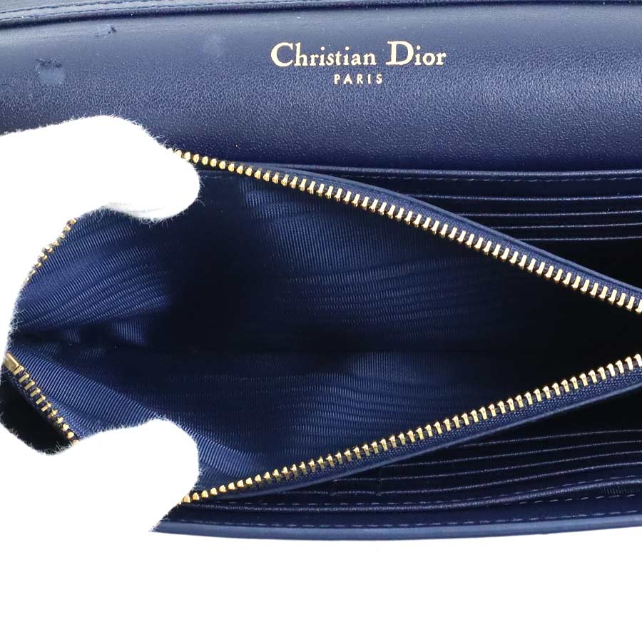 クリスチャンディオール Christian Dior ショルダーウォレット 30モンテーニュ レザー ネイビー レディース 99731g