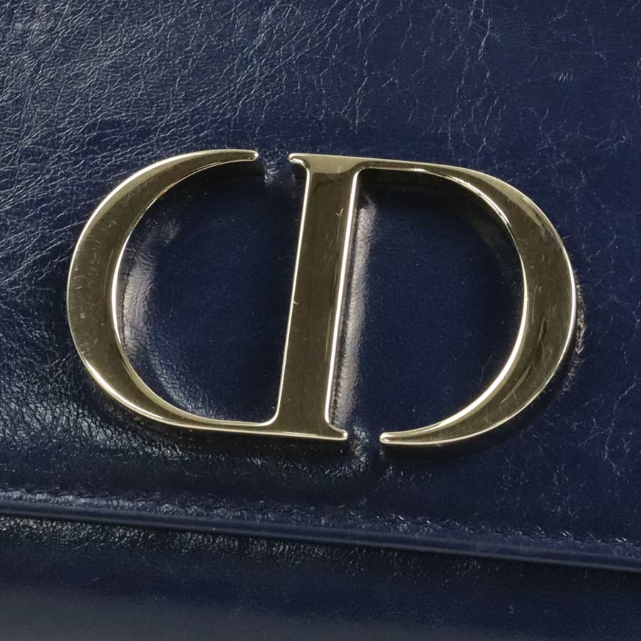 クリスチャンディオール Christian Dior ショルダーウォレット 30モンテーニュ レザー ネイビー レディース 99731g
