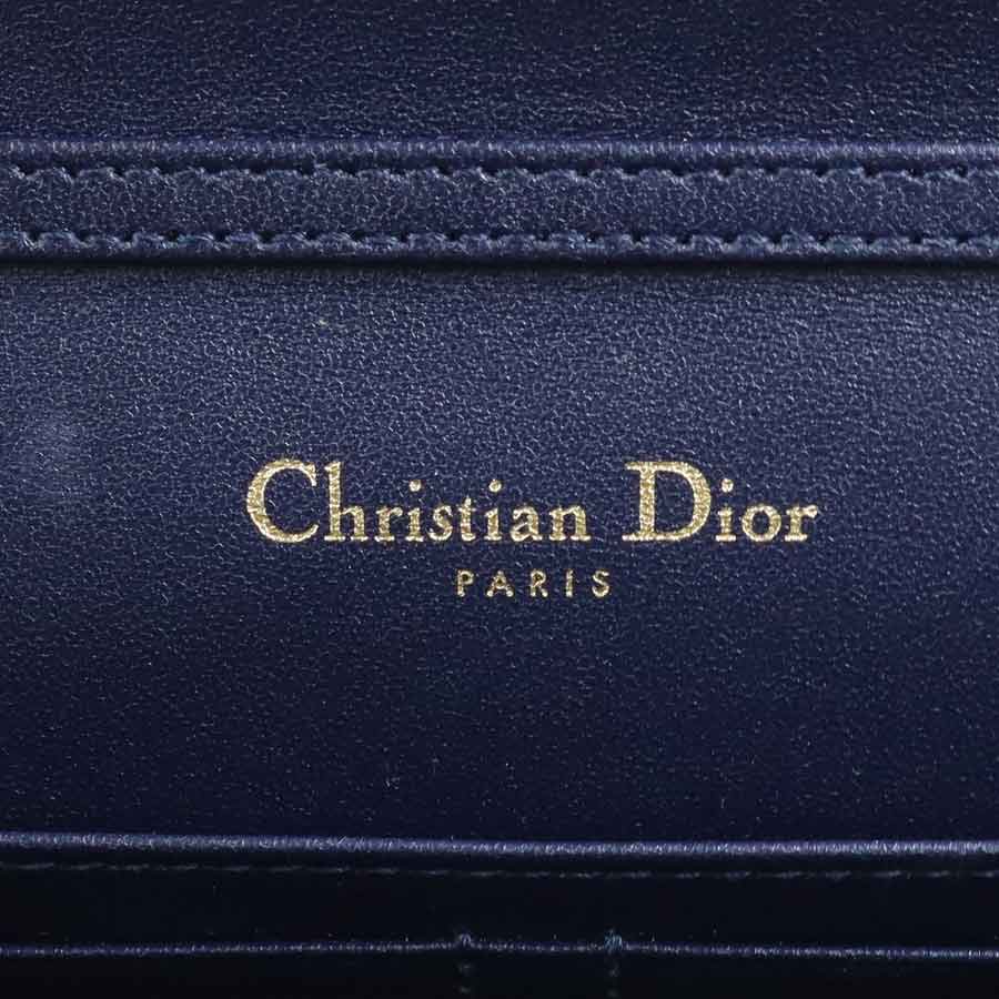 クリスチャンディオール Christian Dior ショルダーウォレット 30モンテーニュ レザー ネイビー レディース 99731g