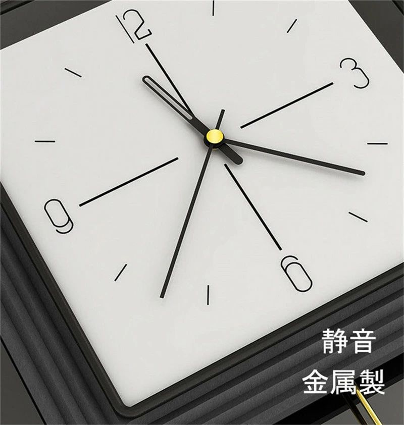 大流行の振り子時計 掛け時計 時計 静音 四角形 クロック 部屋飾り インテリア 北欧 アクリル デザイン おしゃれ 開店祝い 引越し祝い お礼 電池 結婚祝い ギフト 壁掛時計 金属製 55*32c