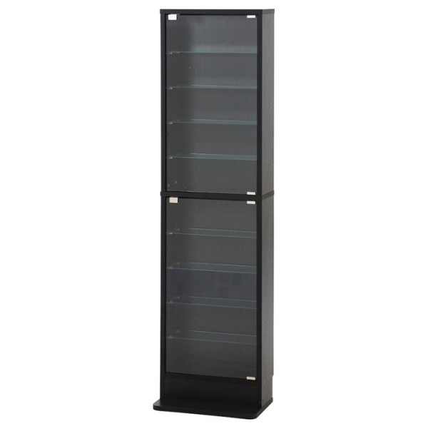 浅型ガラスコレクションケース ハイタイプ 幅48.5cm スリム ディスプレイ 強化ガラスケース リビング コレクションボード 飾り棚 収納ラック 浅型ガラスコレクションケース ハイタイプ 幅48.5cm スリム ディスプレイ 強化ガラスケース リビング コレクションボード 飾り棚 収納ラック