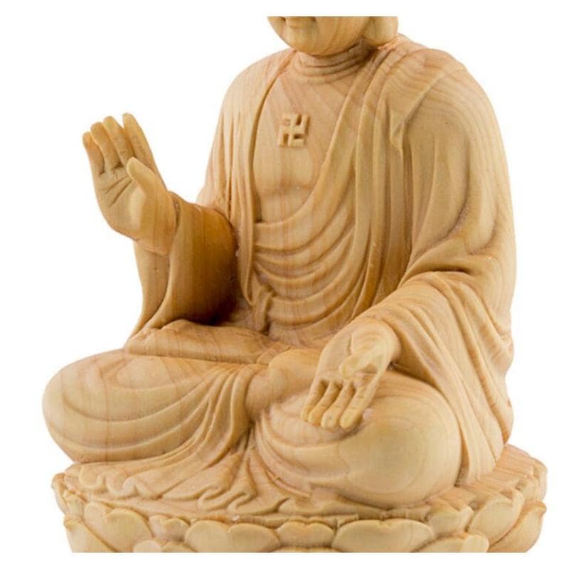 【新品追加】木彫仏像 木彫り 卍仏像 木製 仏像 釈迦如来 座像 2.0 桧木 本体のみ 釈迦如来像 曹洞宗 臨済宗 天台宗 禅宗 本尊 お釈迦様 座