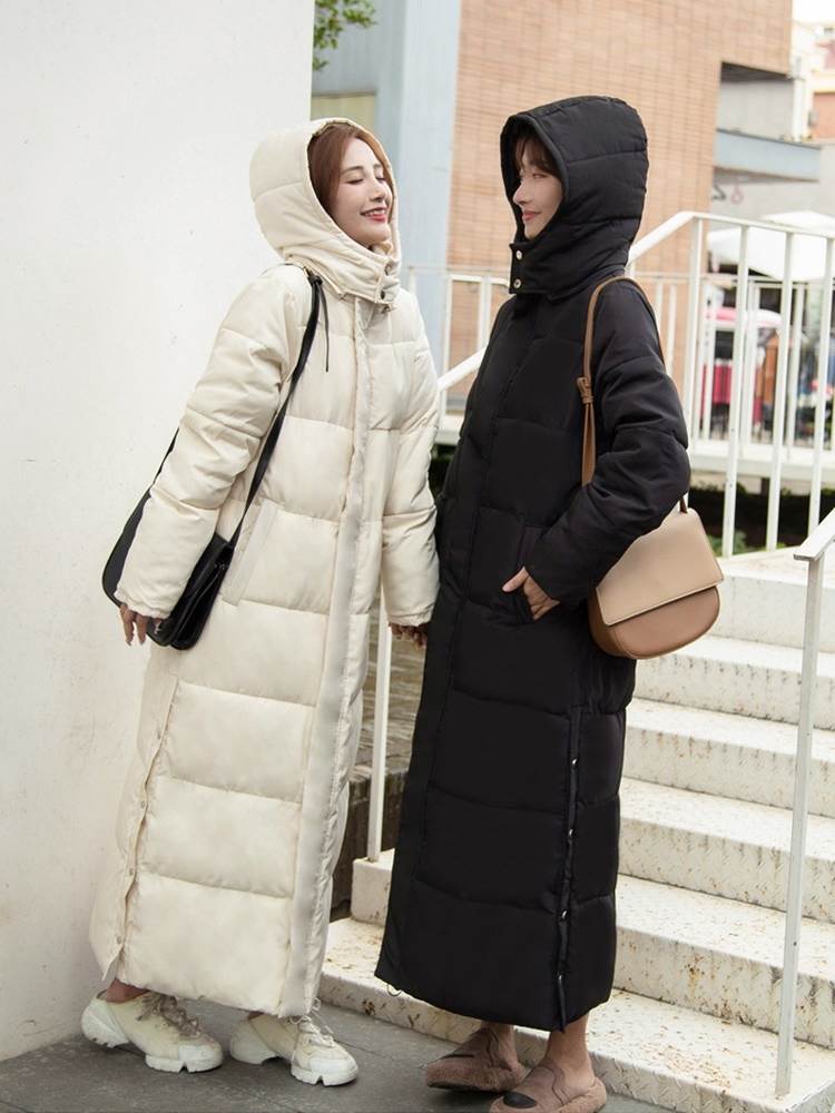 母の日リピーター続出4色 ロングダウン もこもこアウター 中綿コート フード付き ウエスト ミモレ丈 ぺディン スタンドカラー 大人可愛い カーキ グリーン ブラック ベージュ 上着 ロングダウン ポ