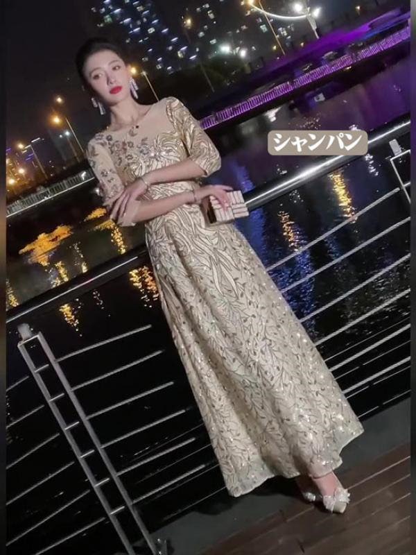 Qoo10] イブニングドレス ロングドレス カラオケ