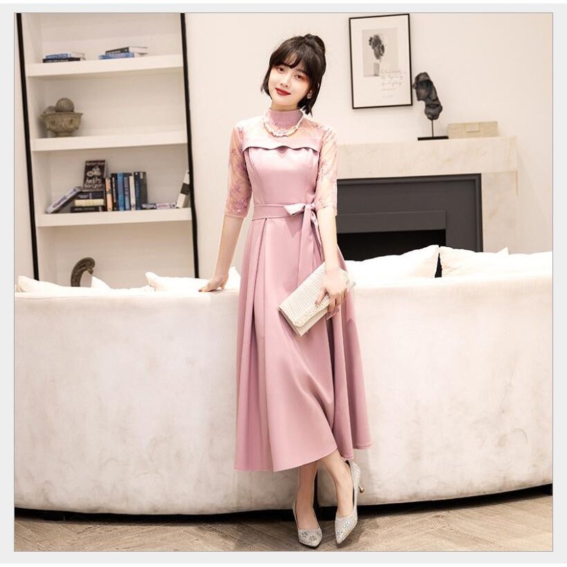 パーティードレス 結婚式 大きい ミモレ丈ワンピース 30代 40代 50代 袖あり きれいめ お呼 パーティードレス 結婚式 大きい ミモレ丈ワンピース 30代 40代 50代 袖あり きれいめ お呼