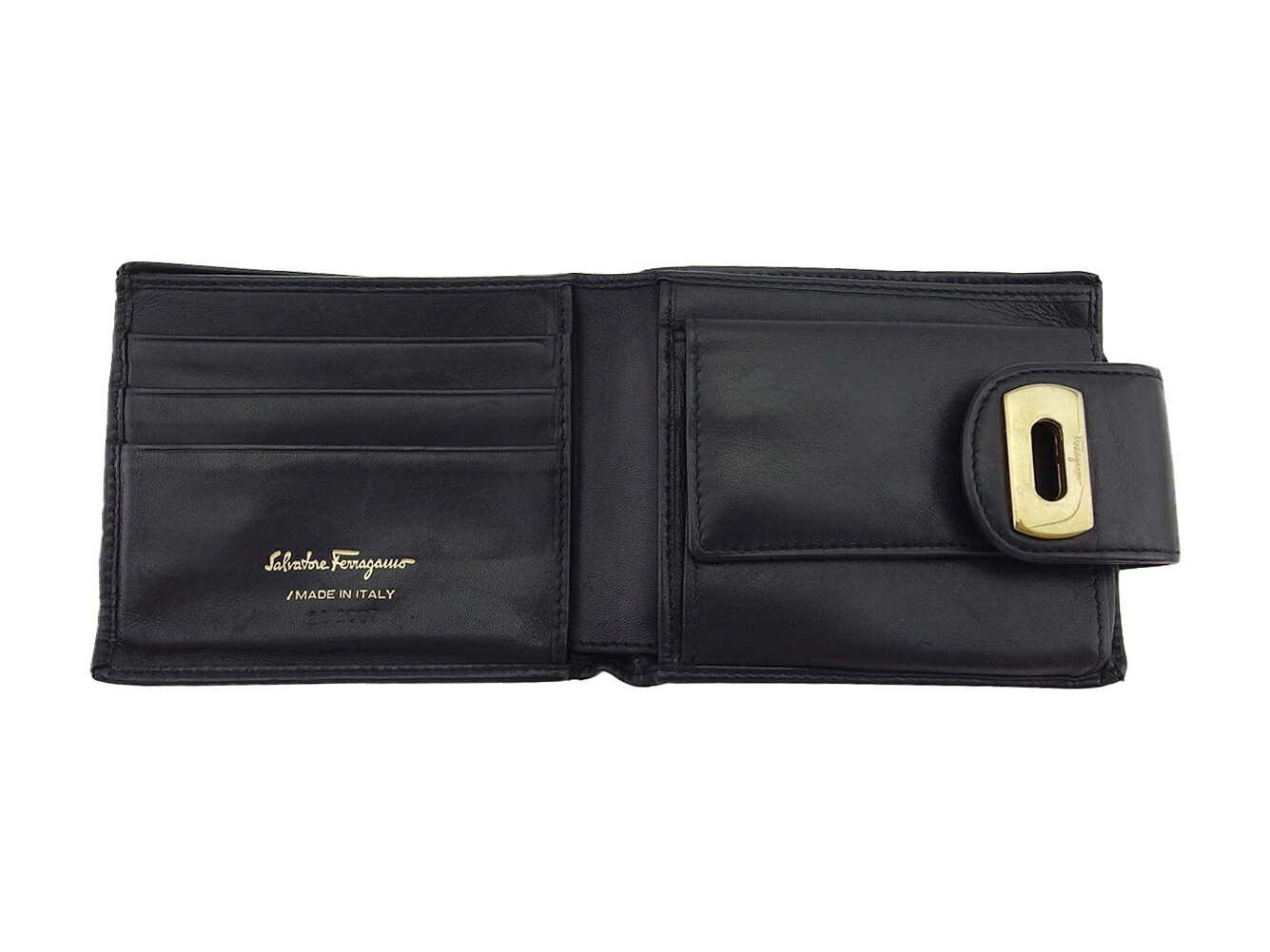 中古】 サルヴァトーレ フェラガモ 二つ折り 財布 ミニ財布 レディース