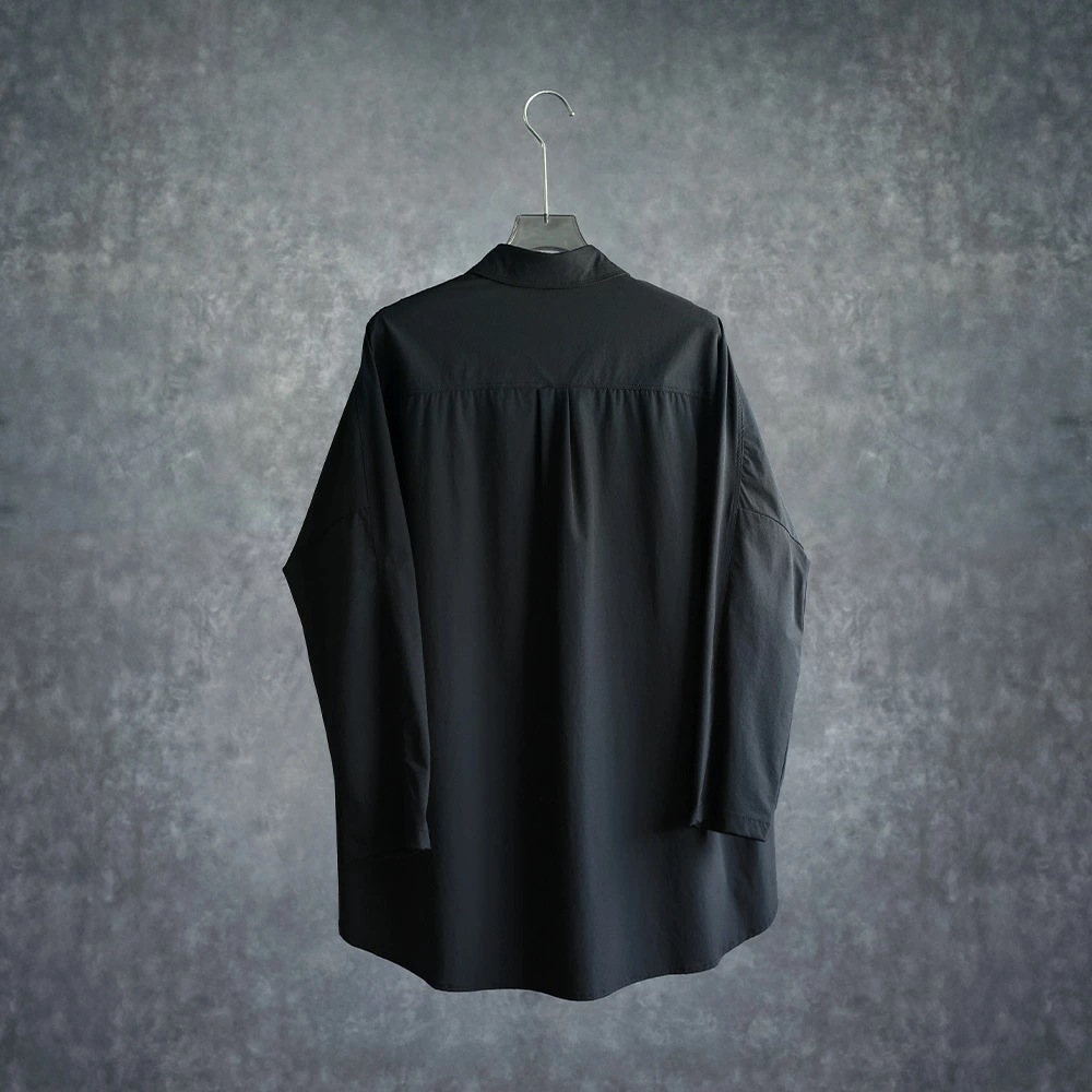 トップス シャツ 前後差 チュニック丈 比翼仕立て シャツ 長袖 シンプル 前開き 無地 レディース ブラック 体型カバー ゆったり 送料無料 トップス シャツ 前後差 チュニック丈 比翼仕立て シャツ 長袖 シンプル 前開き 無地 レディース ブラック 体型カバー ゆったり 送料無料