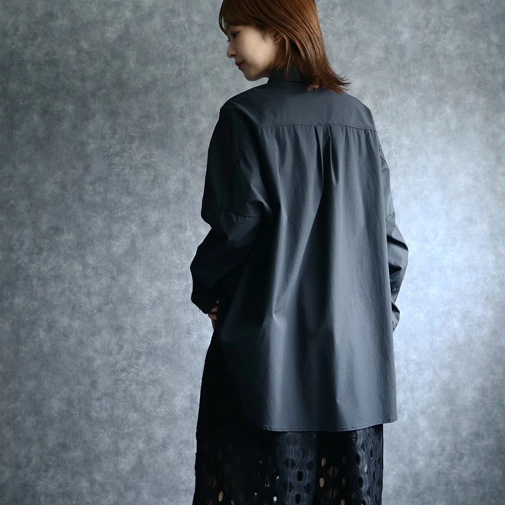トップス シャツ 前後差 チュニック丈 比翼仕立て シャツ 長袖 シンプル 前開き 無地 レディース ブラック 体型カバー ゆったり 送料無料 トップス シャツ 前後差 チュニック丈 比翼仕立て シャツ 長袖 シンプル 前開き 無地 レディース ブラック 体型カバー ゆったり 送料無料