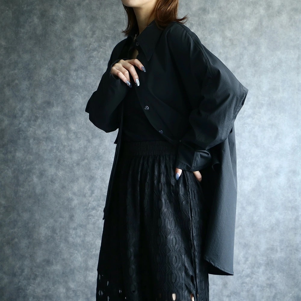 トップス シャツ 前後差 チュニック丈 比翼仕立て シャツ 長袖 シンプル 前開き 無地 レディース ブラック 体型カバー ゆったり 送料無料 トップス シャツ 前後差 チュニック丈 比翼仕立て シャツ 長袖 シンプル 前開き 無地 レディース ブラック 体型カバー ゆったり 送料無料