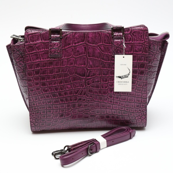 クロコダイル LB-3055 ハンドバッグ ブラウン  CROCODILE ショルダーストラップ付 クロコダイル クロコダイル LB-3055 ハンドバッグ ブラウン CROCODILE ショルダー