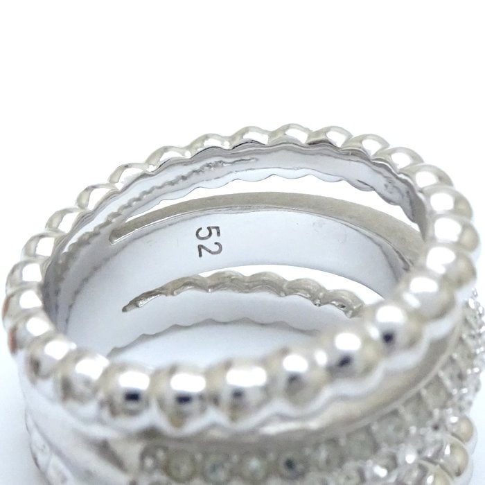 クリスタル リング 指輪 クリア #52 10号 シルバーメッキ/292510【中古】