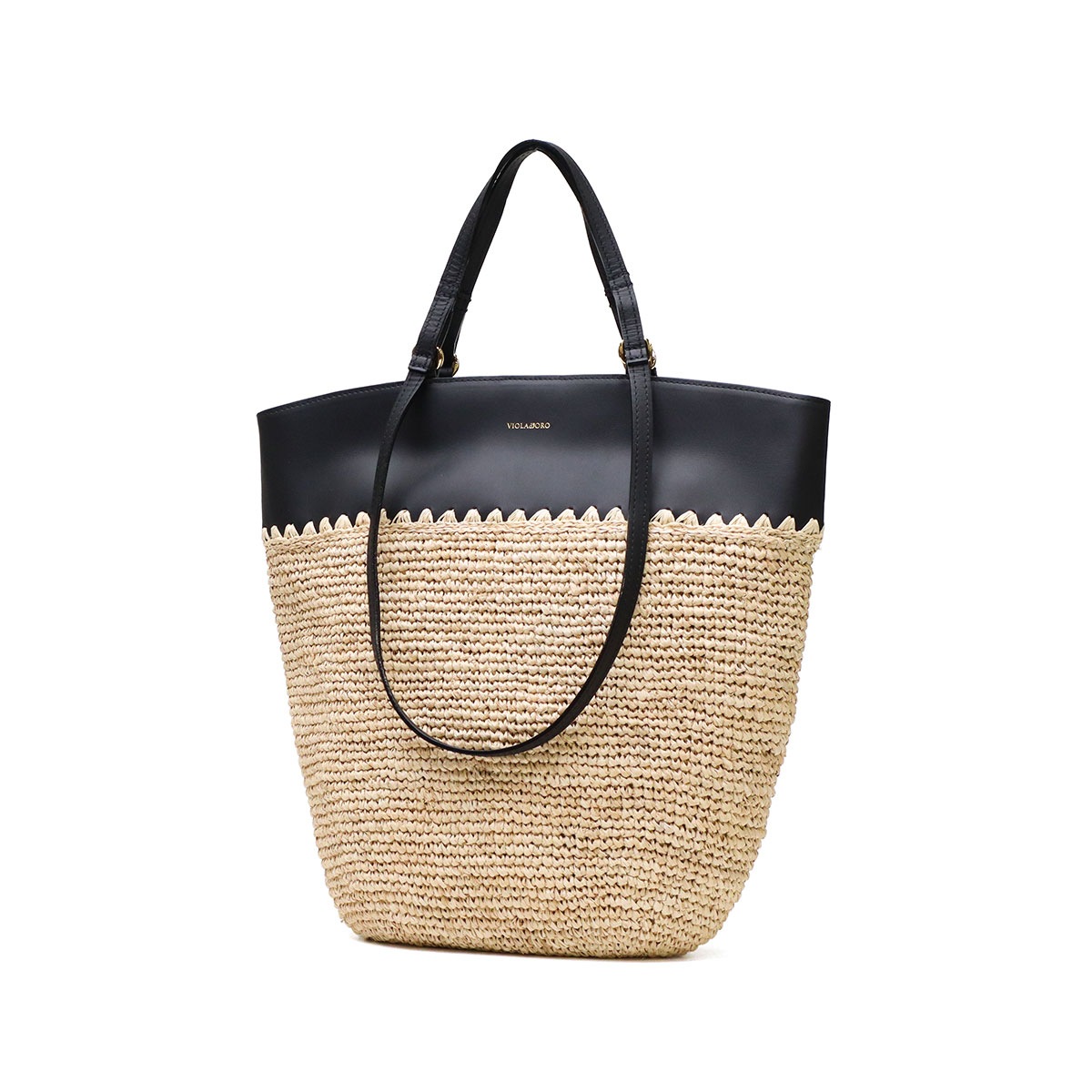 正規品 トートバッグ レディース ブランド 女性 おしゃれ ナチュラル 手持ち 肩がけ 軽量 A4 縦 本革 レザー かご SANDRO ラフィア V-8841