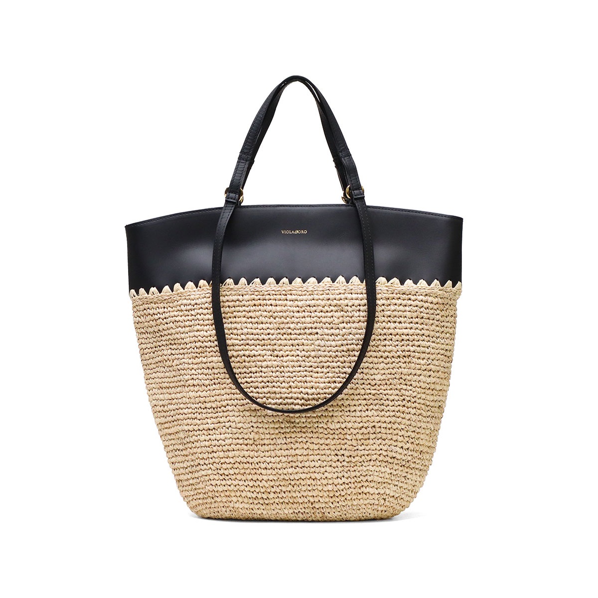 正規品 トートバッグ レディース ブランド 女性 おしゃれ ナチュラル 手持ち 肩がけ 軽量 A4 縦 本革 レザー かご SANDRO ラフィア V-8841