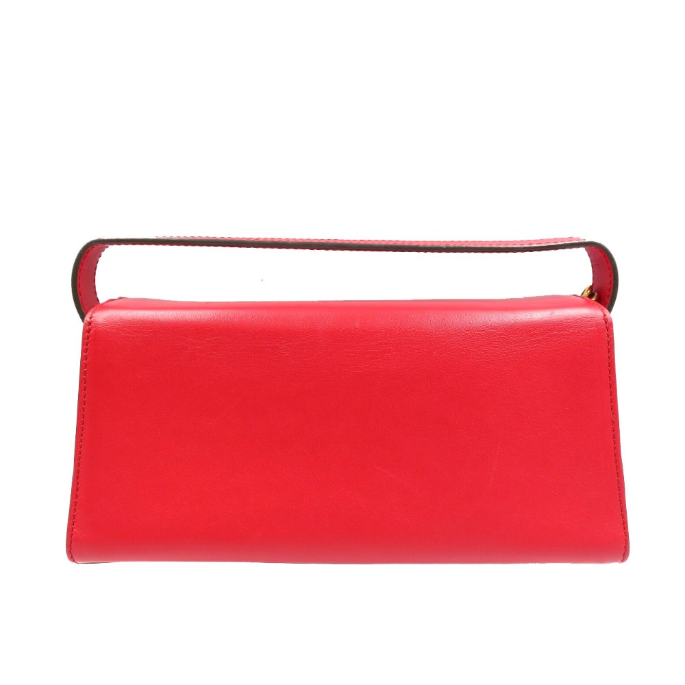 美品 エレノア ショルダーバッグ レザー/レザー レッド 0155【中古】 レディース