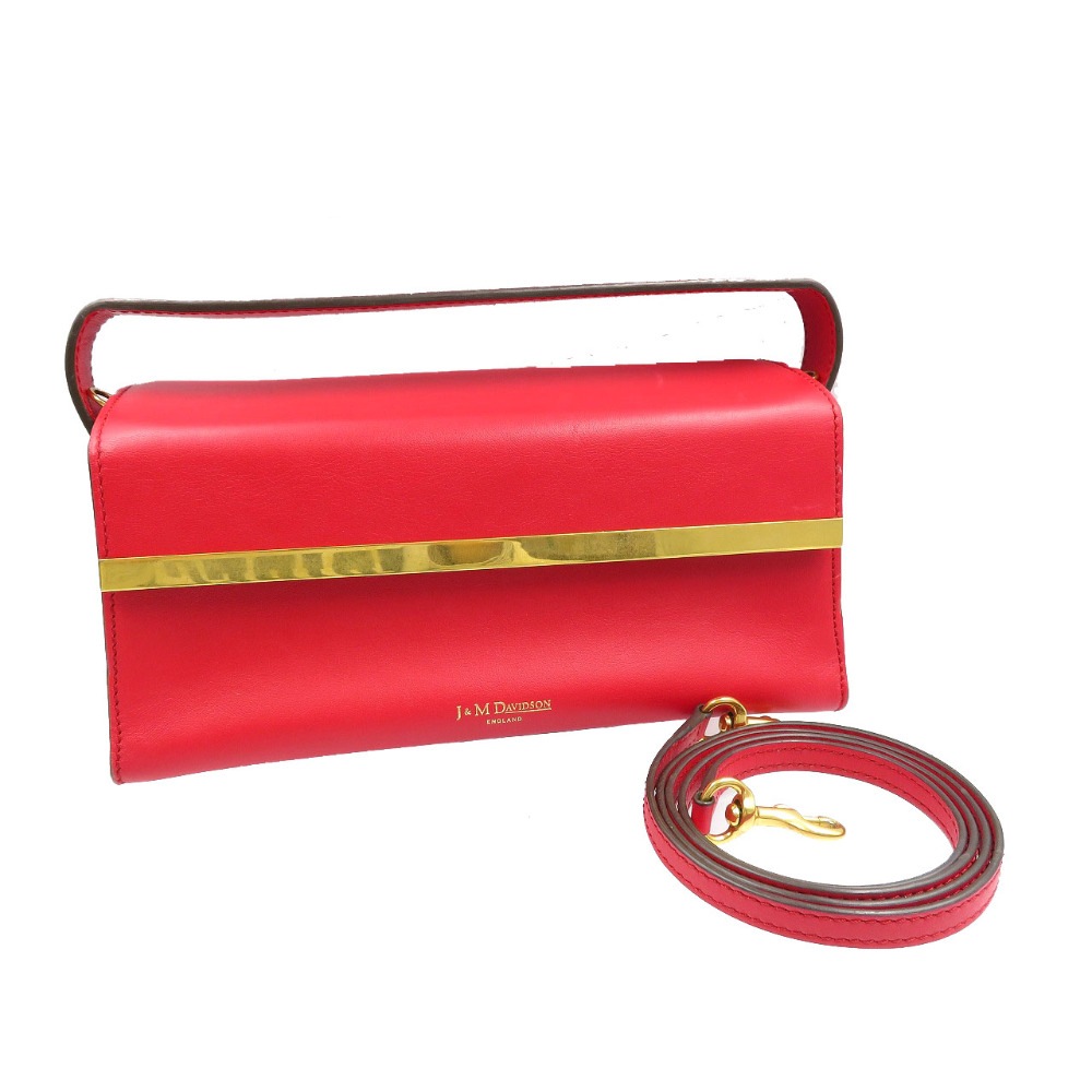 美品 エレノア ショルダーバッグ レザー/レザー レッド 0155【中古】 レディース