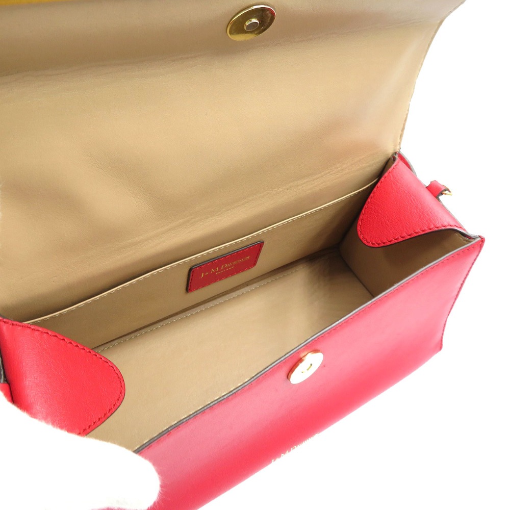 美品 エレノア ショルダーバッグ レザー/レザー レッド 0155【中古】 レディース