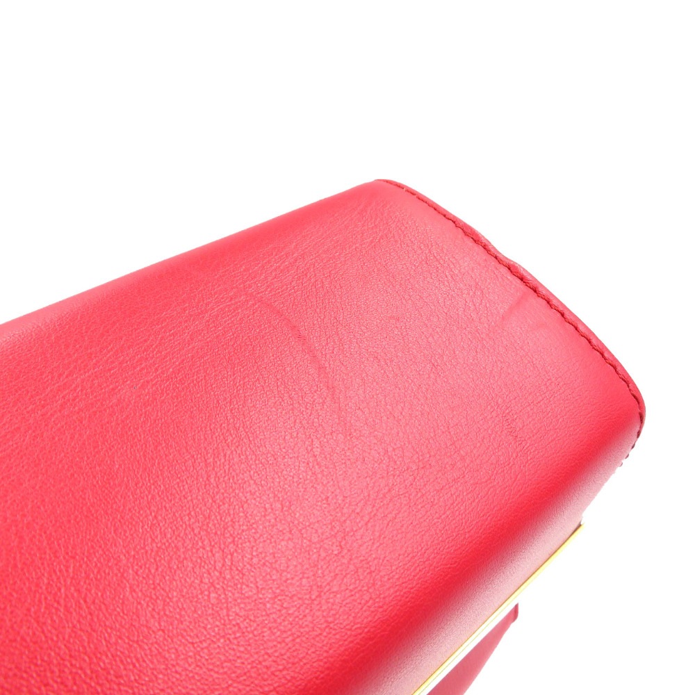 美品 エレノア ショルダーバッグ レザー/レザー レッド 0155【中古】 レディース