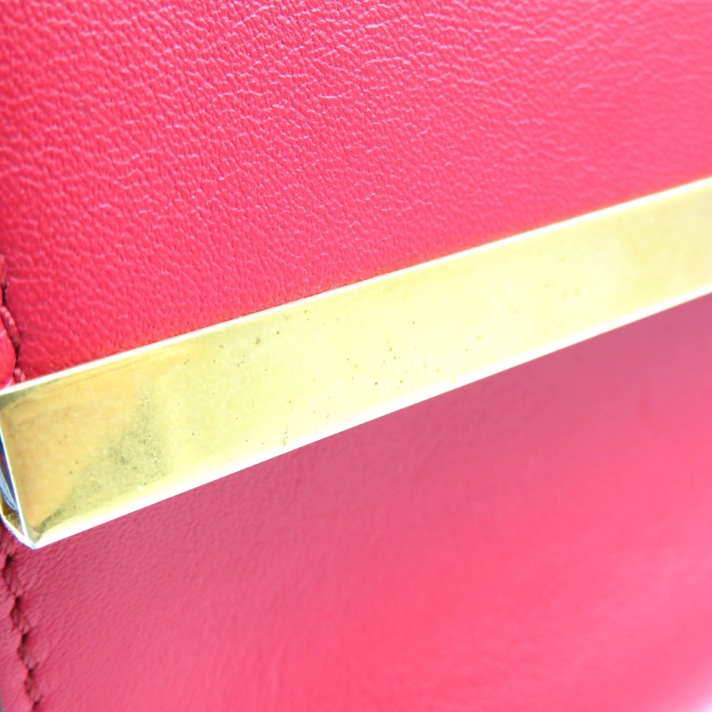 美品 エレノア ショルダーバッグ レザー/レザー レッド 0155【中古】 レディース