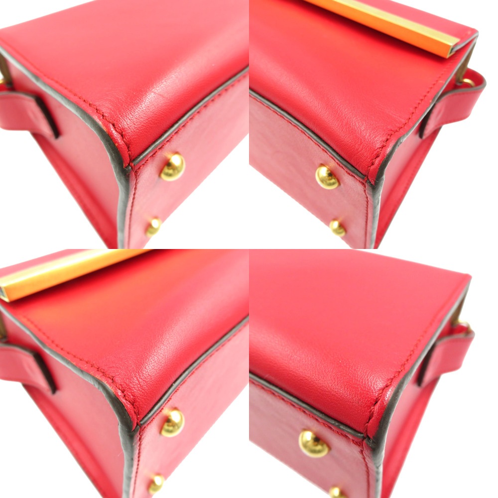 美品 エレノア ショルダーバッグ レザー/レザー レッド 0155【中古】 レディース