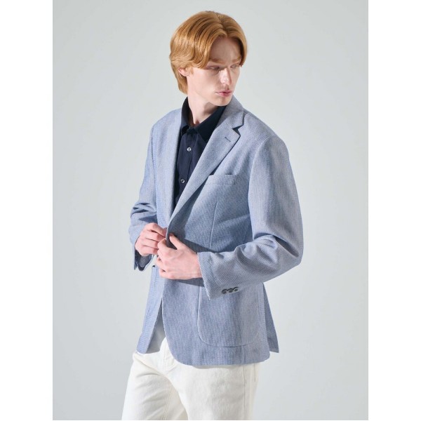 (Logadis) ウールブレンドラッセルティッシュソリッドライクライクライクライクライトジャケットブルー (RY4311P51P) (Logadis) ウールブレンドラッセルティッシュソリッドライクライクライクライクライトジャケットブルー (RY4311P51P)