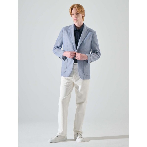 (Logadis) ウールブレンドラッセルティッシュソリッドライクライクライクライクライトジャケットブルー (RY4311P51P) (Logadis) ウールブレンドラッセルティッシュソリッドライクライクライクライクライトジャケットブルー (RY4311P51P)