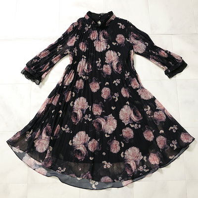 お得NEW r1020017 : バラ柄メロウデザイン フラワー ロング丈 : レディース服 特価在庫あ
