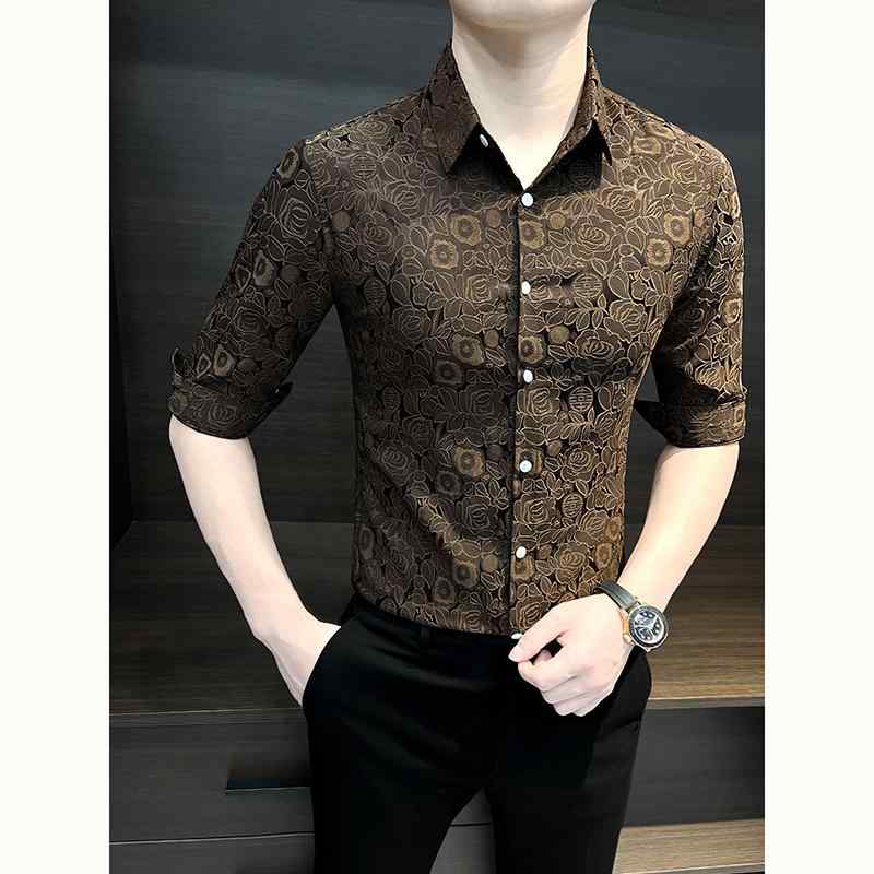 シャツ トップス メンズ おしゃれ スタイリッシュ 紳士 花柄 半袖 夏 ハイエンドプリント スリムフィット 大きいサイズ 薄手 通気性 シャツ トップス メンズ おしゃれ スタイリッシュ 紳士 花柄 半袖 夏 ハイエンドプリント スリムフィット 大きいサイズ 薄手 通気性