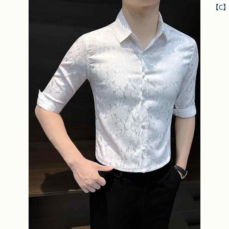 シャツ トップス メンズ おしゃれ スタイリッシュ 紳士 花柄 半袖 夏 ハイエンドプリント スリムフィット 大きいサイズ 薄手 通気性 シャツ トップス メンズ おしゃれ スタイリッシュ 紳士 花柄 半袖 夏 ハイエンドプリント スリムフィット 大きいサイズ 薄手 通気性